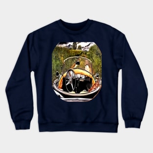 Yellow Car Cartoon Crewneck Sweatshirt